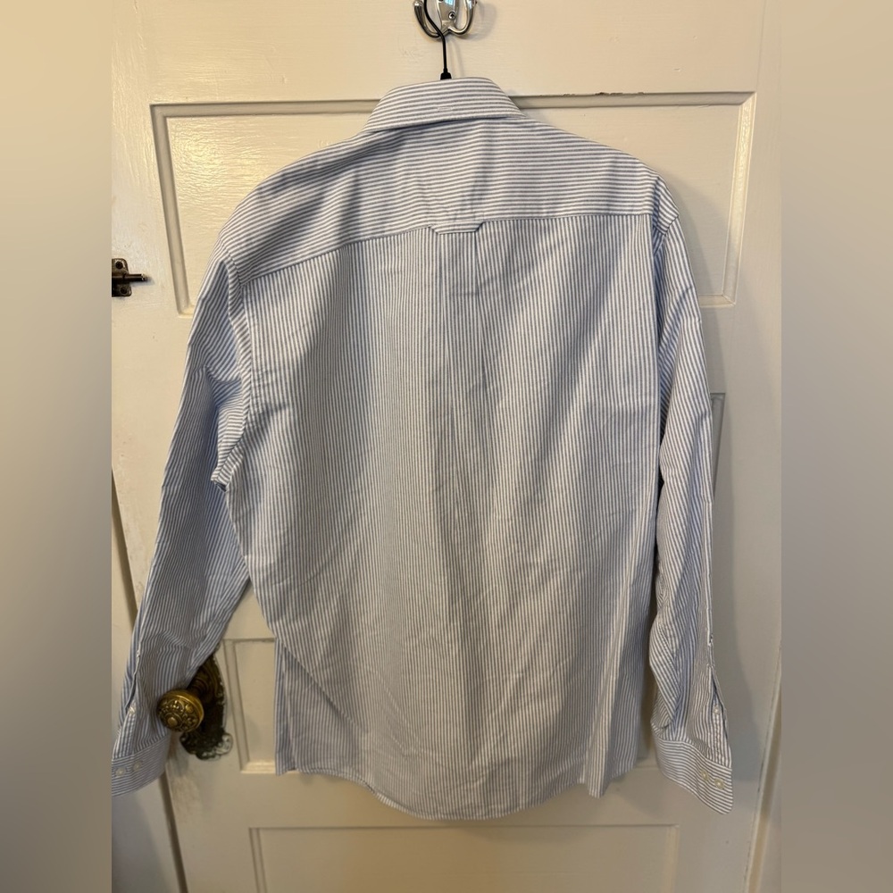 Brooks Brothers Shirt Mens XL Blue Stripe Button Down Preppy Oxford Classic - Picture 2 of 5
